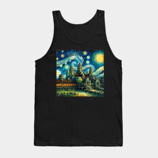 Angkor Wat Cambodia Starry Night - Beautiful Iconic Places Tank Top